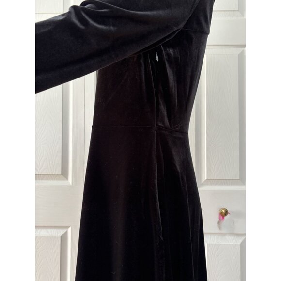 Talbots Black Velour/Velvet Dress 3/4 Length Sleeves Mid Calf Length Size 6 NWT~ - Picture 11 of 15